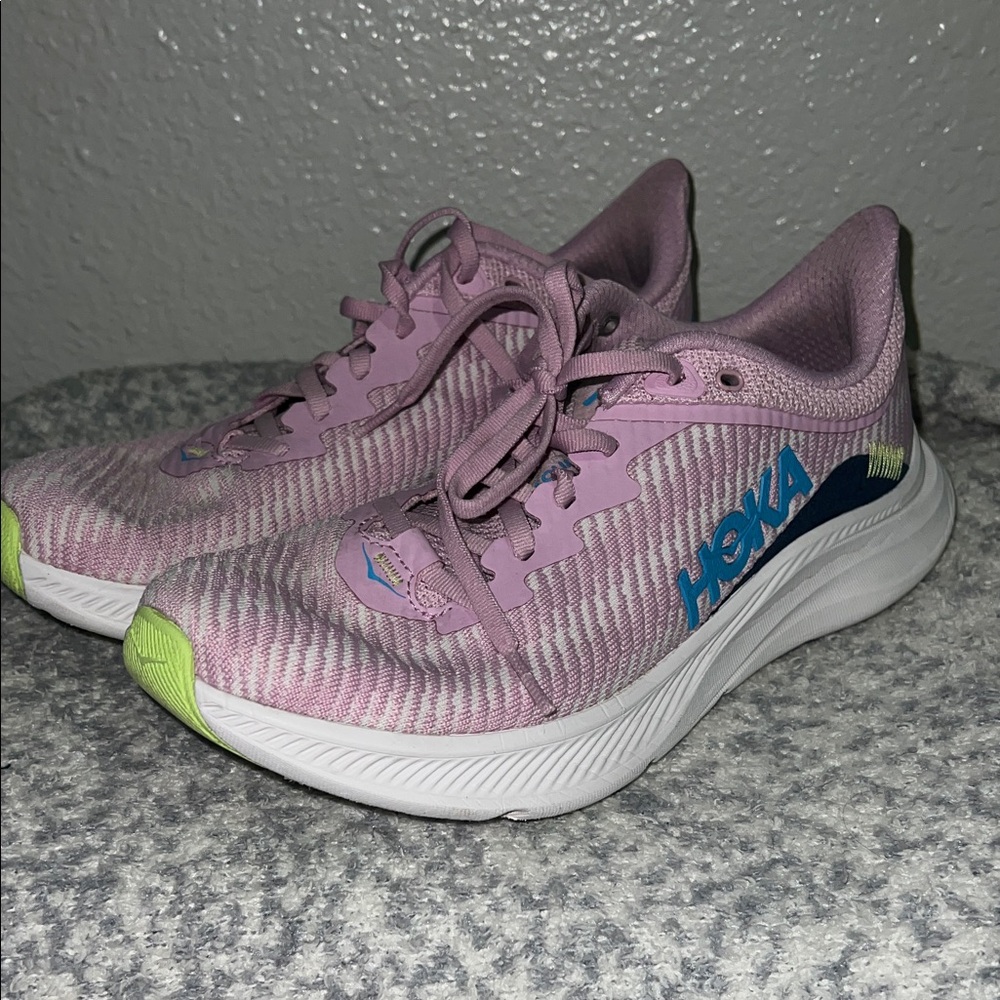 Hoka Women’s Solimar Pink & Blue Running Shoe with Lime Accents 2025 size 8.5 B - Picture 3 of 14